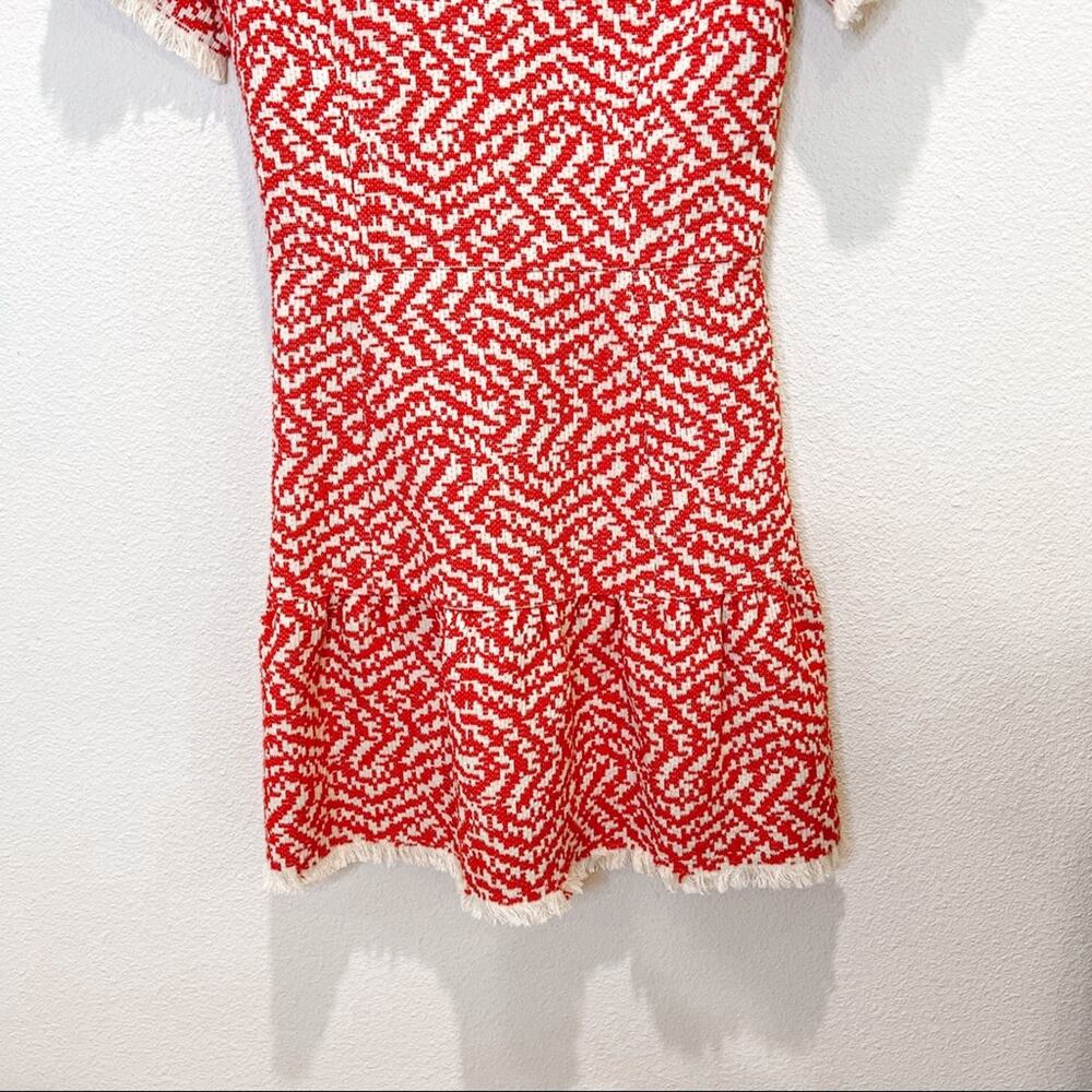Sea New York Red White A Line Cotton Knee Length Fit and Flare Mini Dress Size 2 - Picture 4 of 6